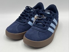 Adidas VL Court Kids Size 12k Blue Suede Lace Up Athletic Sneakers KI6489 New