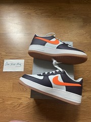 Nike Air Force 1 (GS) Leather Low Top Sneakers White Purple Orange 6.5Y