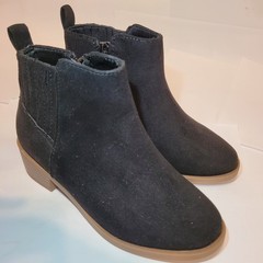 Wonder Nation Unisex Kids Black Ankle Boots Size US 11 Side Zip Chelsea Style