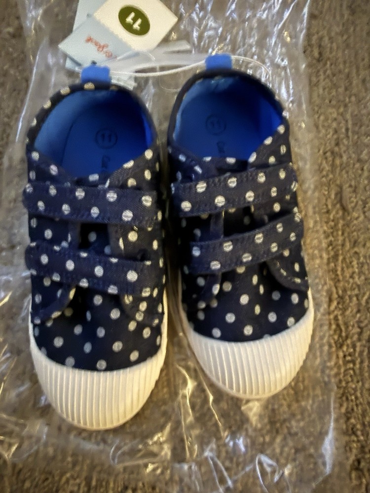 Toddler Unisex Parker Navy Blue Sneakers Size 11 Hook Loop Pull On Cat & Jack