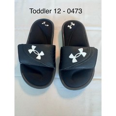 Under Armour Ignite VI Graphic FB Kids Slides Black White Size 12K 3022728-001