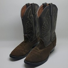 Acme Brown Suede Leather Cowboy Boots Kids (Read Flaws) Kids 4