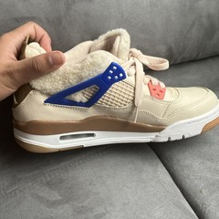 Jordan 4 Retro Where the Wild Things Unisex Kids Sneakers 7Y Beige Brown Multic…