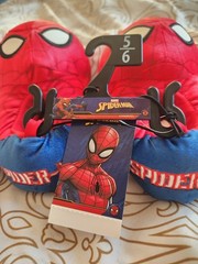 Official Licensed Marvel SpiderMan Plush House Slippers Children’s Size 5-6 NWT