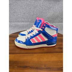Adidas NEO Label High Top Sneakers Blue Pink White Kids Size 6 F98255 Retro