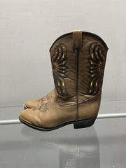 Cody James Phoenix Brown & Gold Leather Round Toe Pull On Western Boots Sz 2.5