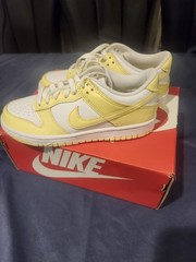 Nike FB9109-126 White/Yellow Dunk Low (GS) Unisex Kids Athletic Sneakers 4Y