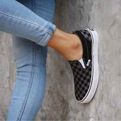 Vans Authentic Kids Classic Slip-On Checkerboard Black/Pewter Shoe – Kids 2.5