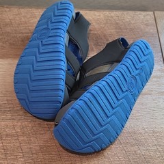 Wonder Nation Unisex Kids Hook & Loop Adjustable Sandals Black/Blue 11/12