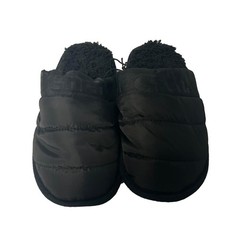 Bench Juniors Kid’s Black Puffer Slippers Sherpa Quilted Slide FiberFill (S03)