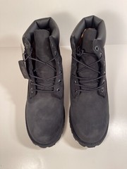 Timberland, Premium 6 In Waterproof Boot, Black Nubuck, Junior’s Size 6.5, 12907