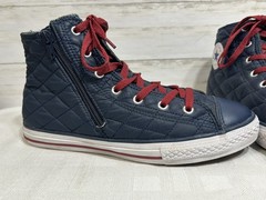 CONVERSE Chuck Taylor SIDE ZIP Blue QUILTED Junior Youth Size 6 Boy Girl Shoe