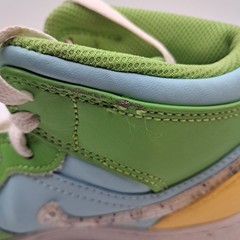 Nike Air Jordan 1 Mid Recycled Grind- Size 3.5Y Yellow Green Blue Confetti Sole