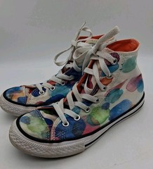 Converse Chuck Taylor Paint Splatter Lace Hi Top Sneakers 656144F Junior Size 3