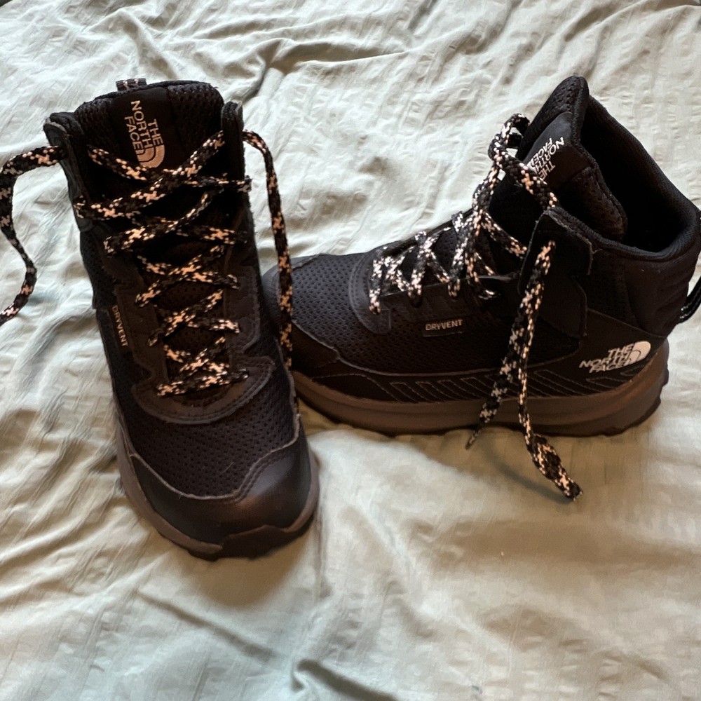 The North Face DryVent Black Hiking Boots Lace-Up Rugged Sole Insect Repellent