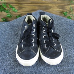 Converse All Star Leather High Top Sneakers Black Kids Shoes 10.5 Toddler