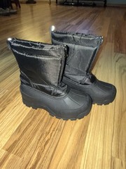 Northside Kid’s Icicle Snow Boots Sz 3Y 3 Youth Black Zipper Close Fur Lined