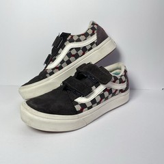 VANS Autism Acceptance ComfyCush Old Skool Size 2.5 Red Black White Hook & Loop