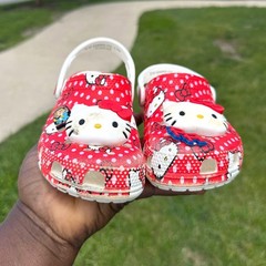 Crocs Hello Kitty 50th Anniversary Red Classic Polka Dot Clogs Toddler Size 11