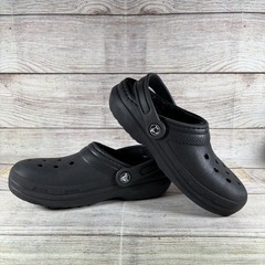 Crocs Dual Comfort Classic Black Winter Lined Clogs Kids Youth Size J2