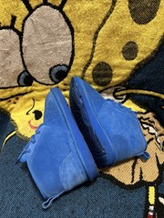 UGG Neumel Chukka Boots Youth Size 5 Blue Suede Wool Lined Treadlite 1017320K