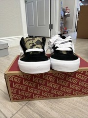 Vans Knu Skool Skate Shoes Camo Black /Green Kids 7 VN000EGCYJ7