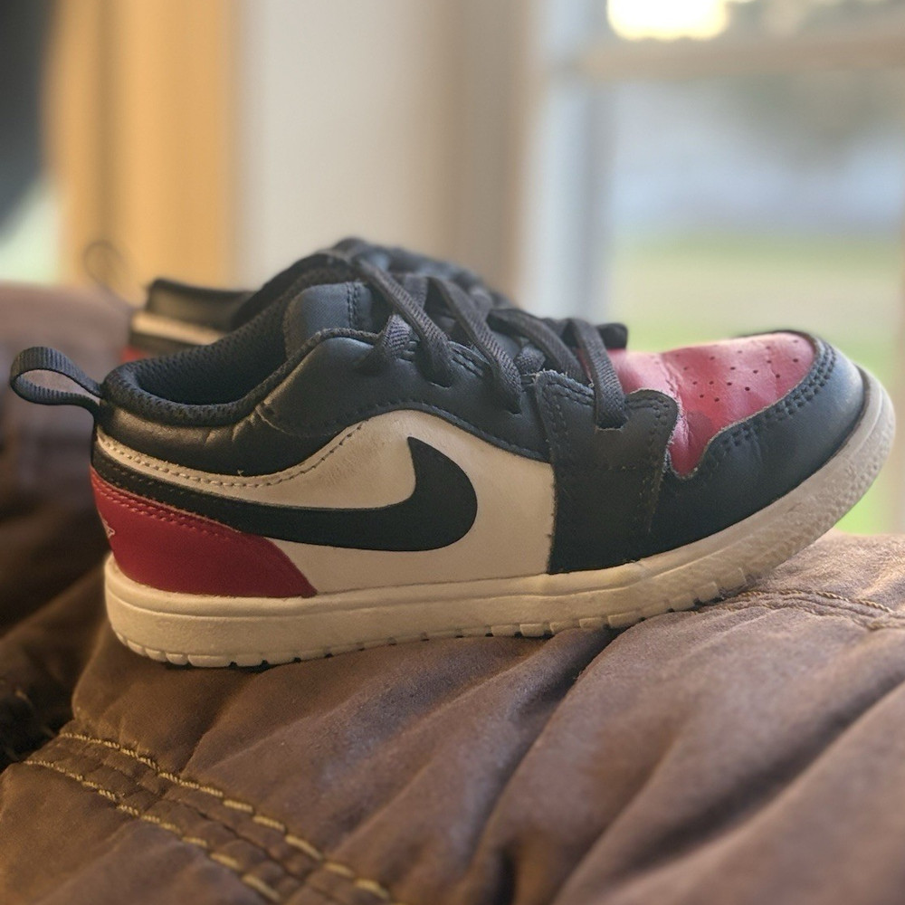 Jordan Jordan 1 Low Alt (TD) Unisex Kids 10C Black/Red/White Leather