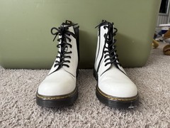 Doc Martens AirWair Kids Size 6 White Combat Boots