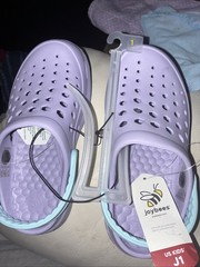 NEW Joybees Big Kids Dylan Slip-On Clogs Shoe Purple Sandal Water – Size 1 J1