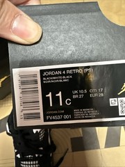 Nike Air Jordan 4 Retro “White Thunder” Size 11C (PS) FV4537-001 No Lid B Grade
