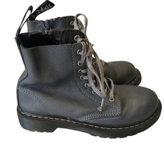 Dr. Martens Pascal-J Blue Leather Lace-Up Boots US 1 EU 32 Youth Kids