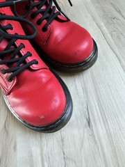 Dr. Martens 1460 Pascal Junior Red Leather Boots Kids US 12 UK 11 Side Zip
