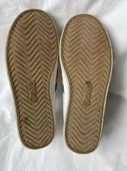 Gola Classics Coaster Rainbow White Canvas Sneakers Vegan Boho Size 5