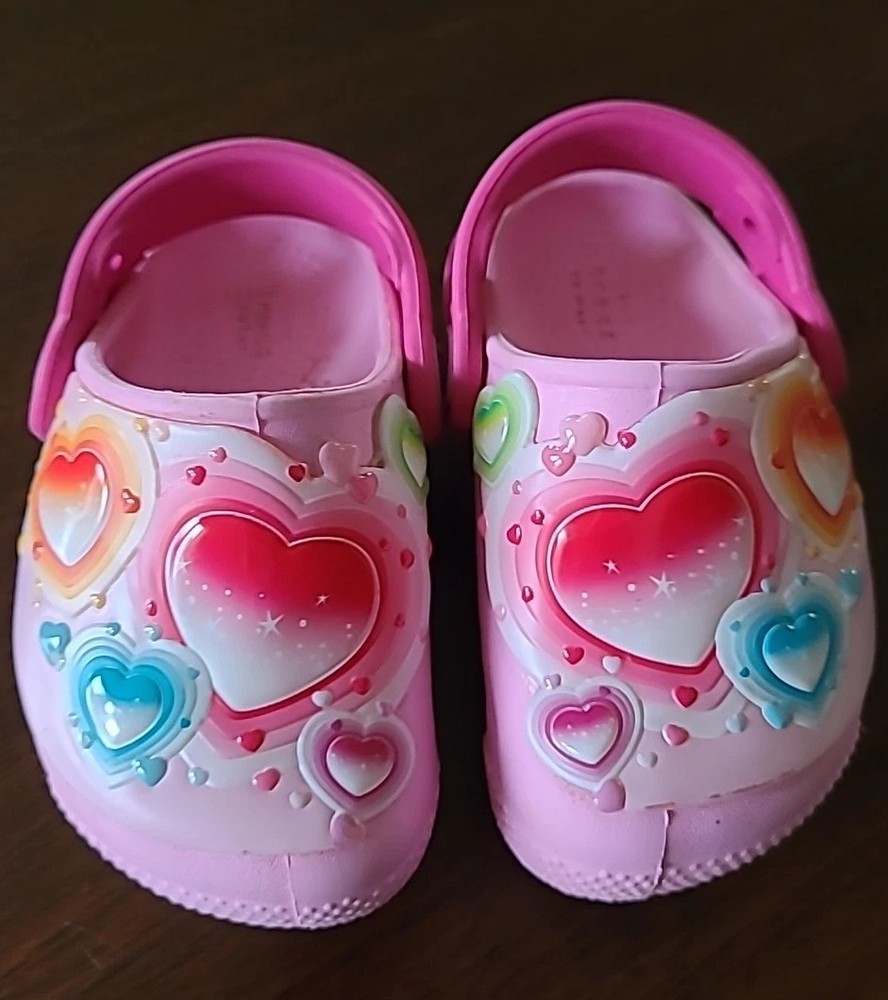 Crocs Fun Lab Hearts Kids Cutie Clog Platform Size 5 Sold Out Excellent