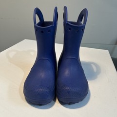 Crocs Handle It Classic Blue Rubber Rain Boots 12803 Youth Size 11