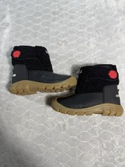 Hunter Kids Roll Top Rain Boots Black Gum Sole Youth US 3 UK2 EU34