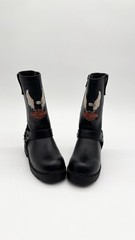 HARLEY DAVIDSON Black Riding/Motorcycle Boots Embroidered Logo Toddler Size 11