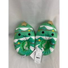 Squishmallows Christmas Tree Plush Slippers Kids Size 2/3 Green Holiday New