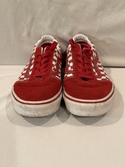 Vans Ward Old Skool Checkerboard Suede Sneakers Youth 5.5 Red Low Top Lace Up
