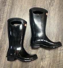 Hunter Original Pull On Big Grab Handle Gloss Rain Boots US 2B/3G