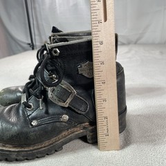 Harley-Davidson Boots Womens 5.5 Black Leather Biker Buckle Ankle Motorcycle