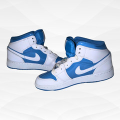 Nike Air Jordan 1 Mid White Legend Blue GS 5.5 Youth FZ3933-114 NEW NWOB