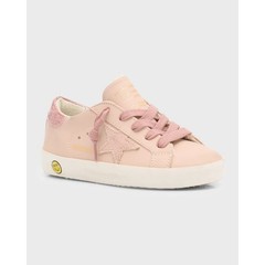 Golden Goose Glitter Superstar Suede Low Top Sneakers Shoes Pink Kids Girls 34 3