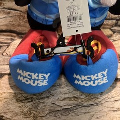 Disney Mickey Mouse Character Non Slip Slipper Sock Cuff Kids Size 11/12 NWT