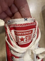 Converse All Star~Classic Low Top Red With Stars Youth Sz 12, EUC!