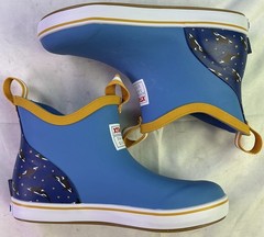 Xtratuf Kid’s Ankle Deck Boots-Light Blue/Whale Pattern-Size: 3