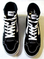 Vans 721356 Black White High Top Sneakers Shoes Woman’s Size 8.5 VGC