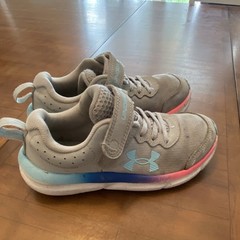 Under Armour Assert 9 Unisex Kids Mesh Sneakers Gray Blue Pink 1Y Athletic