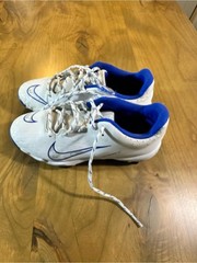 Nike Hyperdiamond 4 Youth Baseball Softball Cleats White Blue Size 6Y