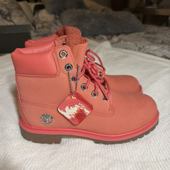 Timberland TB0A10PB Ankle Boot Pink Leather Lace Up Kids 5 (EU 37.5)